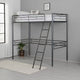 Mylz Twin Loft Bed | Black Metal Frame with Attached Angled Ladder