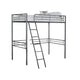 Mylz Twin Loft Bed | Black Metal Frame with Attached Angled Ladder