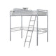 Mylz Twin Loft Bed | Silver Metal Frame with Attached Angled Ladder