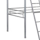Mylz Twin Loft Bed | Silver Metal Frame with Attached Angled Ladder