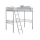 Mylz Twin Loft Bed | Silver Metal Frame with Attached Angled Ladder