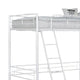 Mylz Twin Loft Bed | 61’’ | White Metal Frame | Attached Angled Ladder