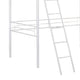 Mylz Twin Loft Bed | 61’’ | White Metal Frame | Attached Angled Ladder