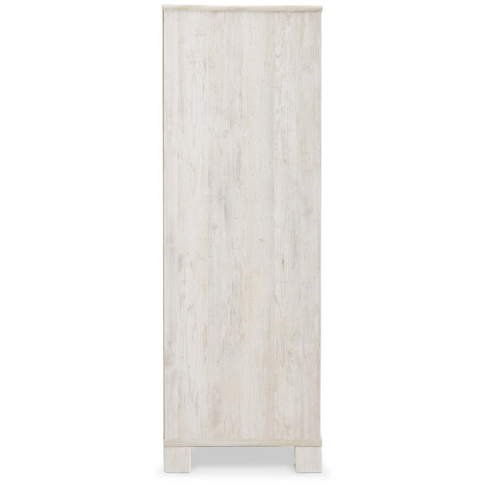 Ashley Paxy Tall Dresser Chest | 5 Drawers | Carved Sliding Door | Whitewash BM333007