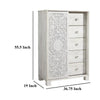 Ashley Paxy Tall Dresser Chest | 5 Drawers | Carved Sliding Door | Whitewash BM333007