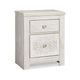 Ashley Paxy Nightstand | 2 Drawers | 2 USB Ports | Laminate Whitewash Finish