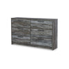 Ashley Bays 62’’ Dresser | 6 Drawers | Modern Farmhouse Laminate Smoky Gray BM333018