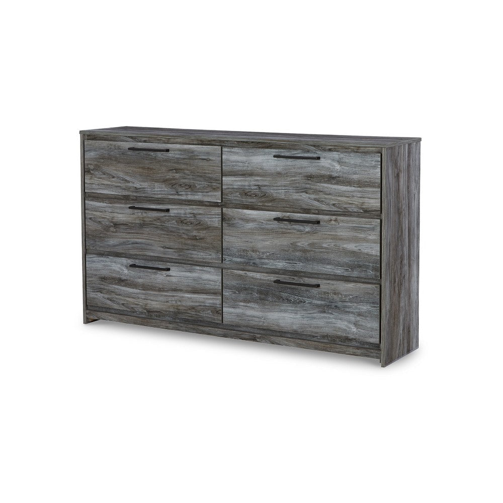 Ashley Bays 62’’ Dresser | 6 Drawers | Modern Farmhouse Laminate Smoky Gray BM333018