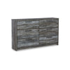 Ashley Bays 62" Dresser | 6 Drawers | Modern Farmhouse Laminate Smoky Gray