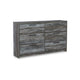 Ashley Bays 62" Dresser | 6 Drawers | Modern Farmhouse Laminate Smoky Gray