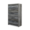 Ashley Bays Tall Dresser Chest | 5 Drawer | Modern Rustic Laminate Smoky Gray BM333019