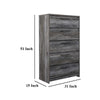 Ashley Bays Tall Dresser Chest | 5 Drawer | Modern Rustic Laminate Smoky Gray BM333019