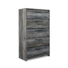 Ashley Bays Tall Dresser Chest | 5 Drawer | Modern Rustic Laminate Smoky Gray