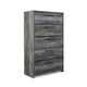 Ashley Bays Tall Dresser Chest | 5 Drawer | Modern Rustic Laminate Smoky Gray