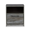 Ashley Bays Nightstand | 1 Drawer USB Port | Modern Laminate Smoky Gray BM333020