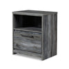 Ashley Bays Nightstand | 1 Drawer USB Port | Modern Laminate Smoky Gray BM333020