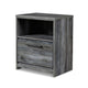 Ashley Bays Nightstand | 1 Drawer USB Port | Modern Laminate Smoky Gray BM333020