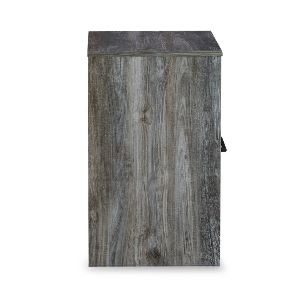 Ashley Bays Nightstand | 1 Drawer USB Port | Modern Laminate Smoky Gray BM333020
