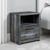 Ashley Bays Nightstand | 1 Drawer USB Port | Modern Laminate Smoky Gray