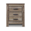 Ashley Lezz Nightstand | 2 Drawers | Rustic Contemporary Laminate Warm Gray BM333023