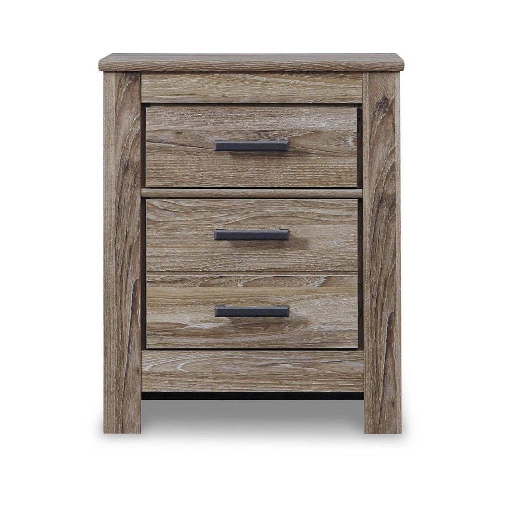 Ashley Lezz Nightstand | 2 Drawers | Rustic Contemporary Laminate Warm Gray BM333023