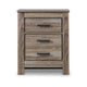 Ashley Lezz Nightstand | 2 Drawers | Rustic Contemporary Laminate Warm Gray BM333023