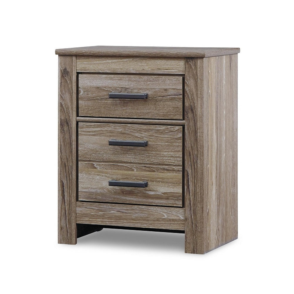 Ashley Lezz Nightstand | 2 Drawers | Rustic Contemporary Laminate Warm Gray BM333023
