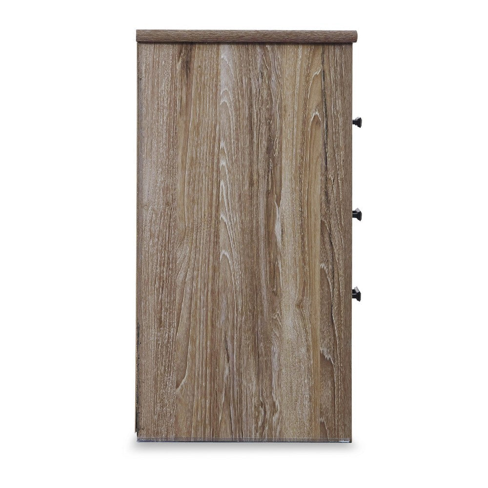 Ashley Lezz Nightstand | 2 Drawers | Rustic Contemporary Laminate Warm Gray BM333023