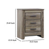 Ashley Lezz Nightstand | 2 Drawers | Rustic Contemporary Laminate Warm Gray BM333023