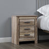 Ashley Lezz Nightstand | 2 Drawers | Rustic Contemporary Laminate Warm Gray