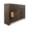 Ashley Rye 61’’ Dresser | 6 Drawers w 1 Cabinet | Classic Laminate Dark Brown BM333026