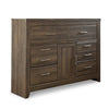 Ashley Rye 61’’ Dresser | 6 Drawers w 1 Cabinet | Classic Laminate Dark Brown BM333026