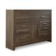 Ashley Rye 61’’ Dresser | 6 Drawers w 1 Cabinet | Classic Laminate Dark Brown BM333026