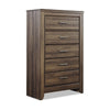 Ashley Rye Tall Dresser Chest | 5 Drawer | Modern Classic Laminate Dark Brown