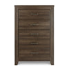 Ashley Rye Tall Dresser Chest | 5 Drawer | Modern Classic Laminate Dark Brown BM333027