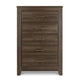 Ashley Rye Tall Dresser Chest | 5 Drawer | Modern Classic Laminate Dark Brown BM333027