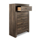 Ashley Rye Tall Dresser Chest | 5 Drawer | Modern Classic Laminate Dark Brown BM333027