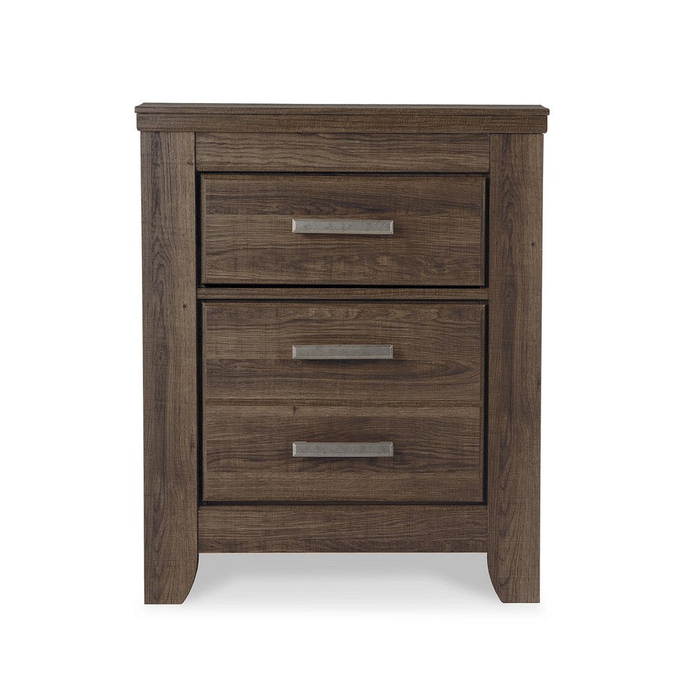 Ashley Rye Nightstand with 2 Drawers | Modern Classic Laminate Dark Brown BM333028