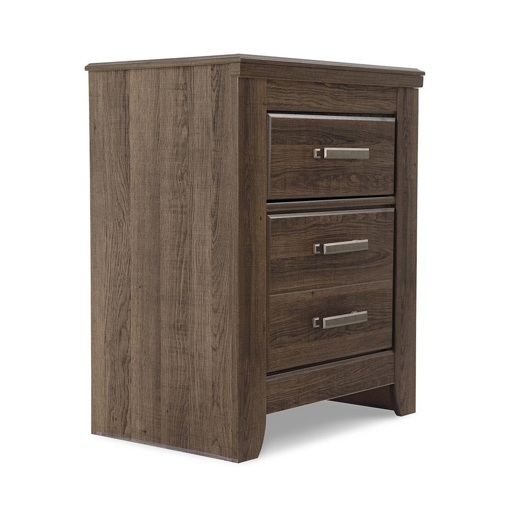 Ashley Rye Nightstand with 2 Drawers | Modern Classic Laminate Dark Brown