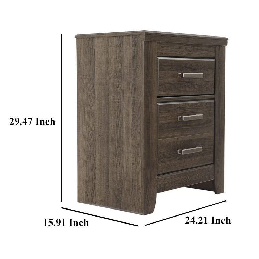Ashley Rye Nightstand with 2 Drawers | Modern Classic Laminate Dark Brown BM333028