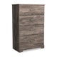 Ashley Isnk Tall Dresser Chest | 4 Drawers | Modern Farmhouse Gray Oak Finish