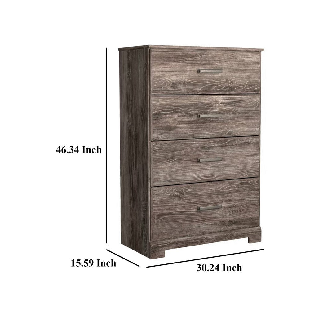 Ashley Isnk Tall Dresser Chest | 4 Drawers | Modern Farmhouse Gray Oak Finish BM333032