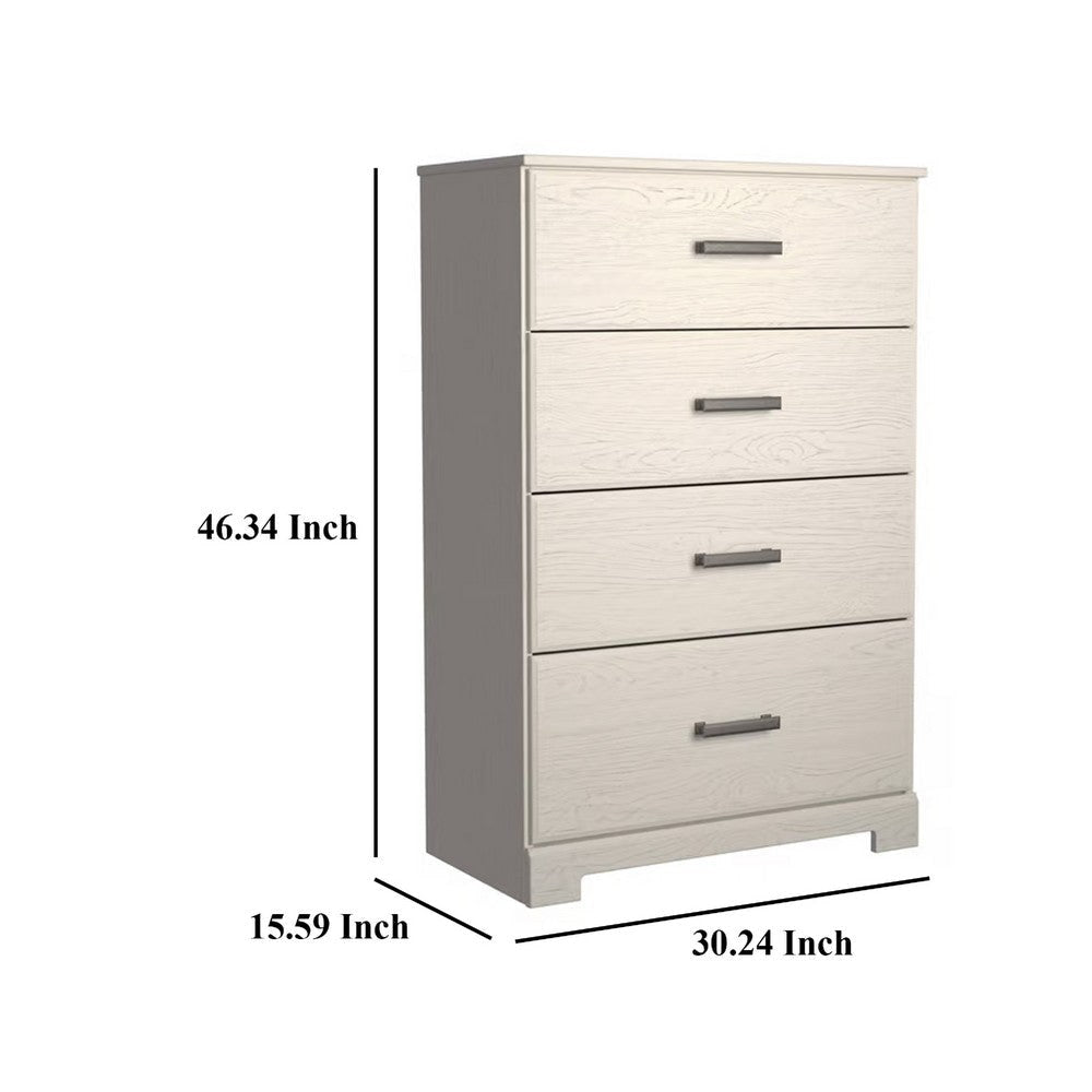 Ashley Tely Tall Dresser Chest | 4 Drawers | Modern Farmhouse Laminate White BM333033