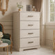 Ashley Tely Tall Dresser Chest | 4 Drawers | Modern Farmhouse Laminate White