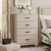 Ashley Tely Tall Dresser Chest | 4 Drawers | Modern Farmhouse Laminate White