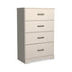 Ashley Tely Tall Dresser Chest | 4 Drawers | Modern Farmhouse Laminate White