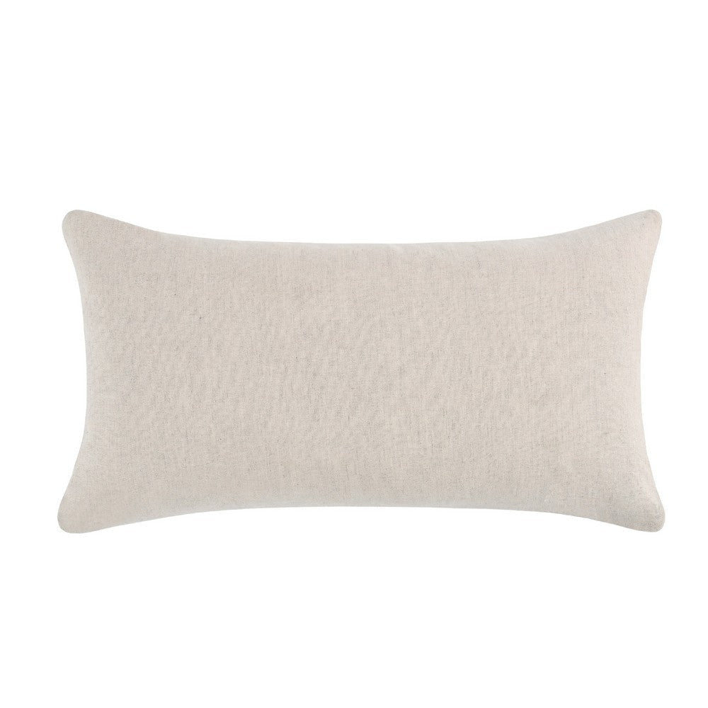 Lumbar Accent Throw Pillow | 14x26 | Color Block Design Beige Leather