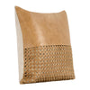 Lush Square Accent Throw Pillow | 18’’ | Handwoven | Brown Leather BM333037