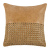 Lush Square Accent Throw Pillow | 18" | Handwoven | Brown Leather