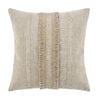 Square Accent Throw Pillow | 22" | Jute Fringes | Natural Beige Linen